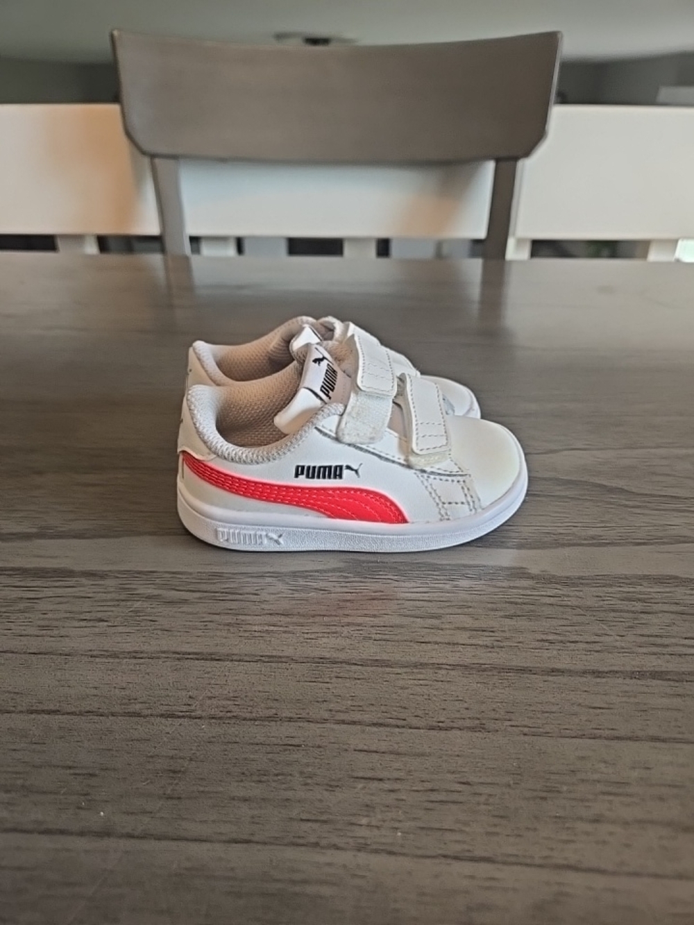 Puma Kids' White & Red Sneakers